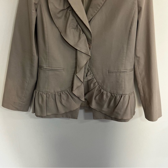 Red Valentino Ruffle Cotton Stretch Blazer Jacket - Picture 5 of 14